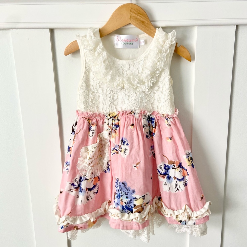 Blossom Couture Floral Ruffle Lace Dress Easter Spring Toddler Girl